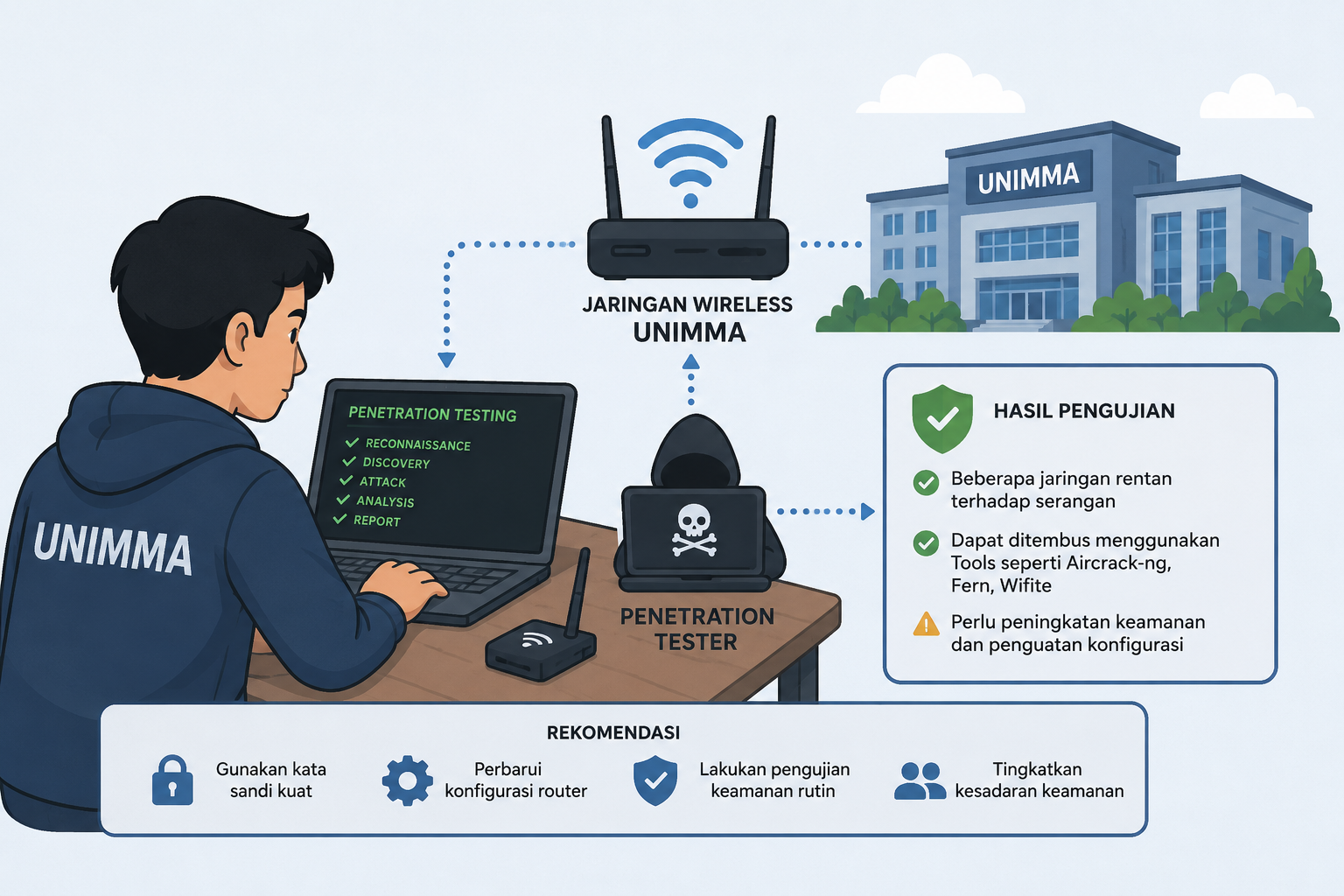 Keamanan WiFi UNIMMA Diuji, Peneliti Ungkap Sejumlah Celah pada Jaringan Wireless