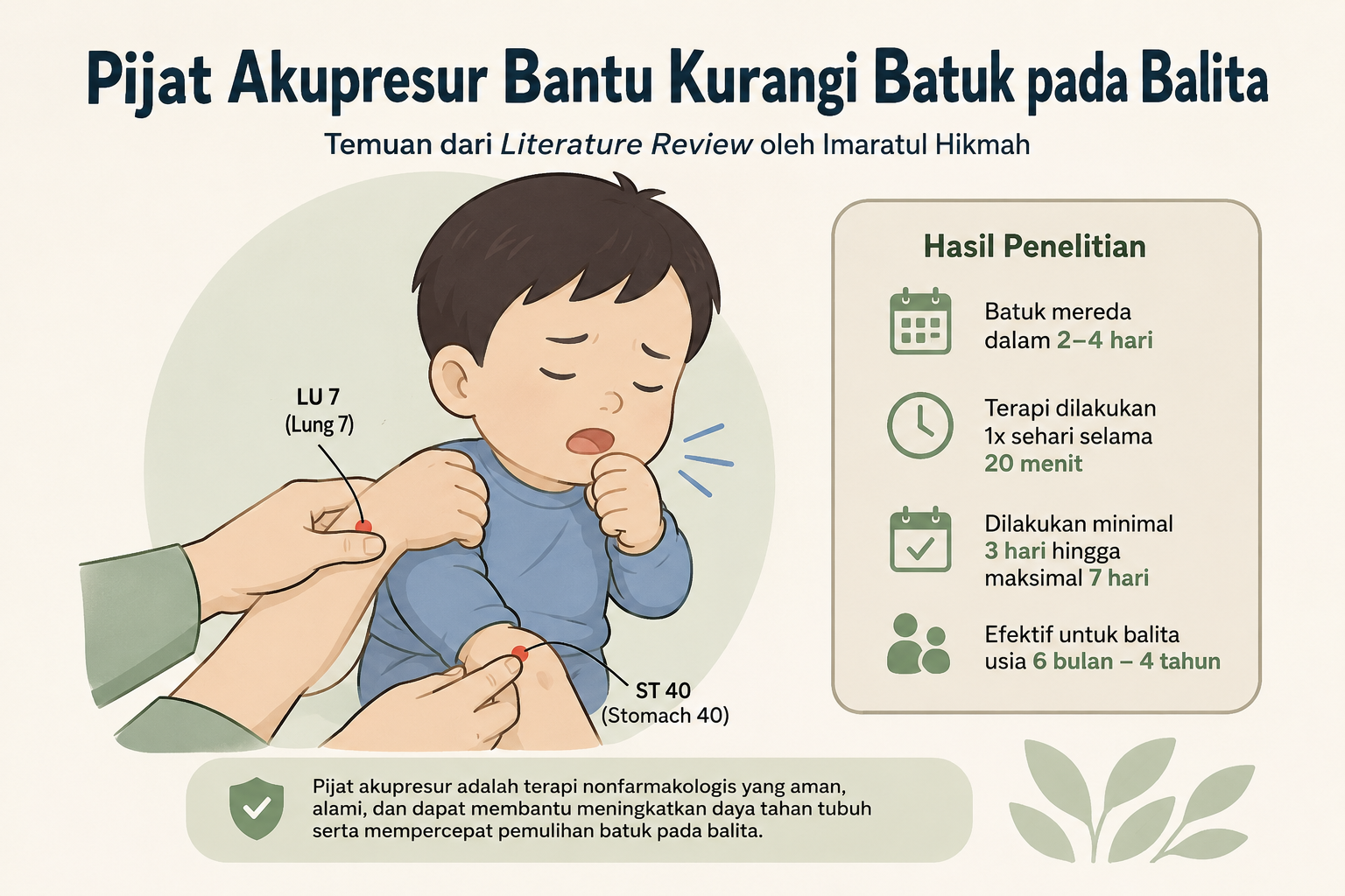 Redakan Batuk Balita Lebih Cepat dengan Pijat Akupresur