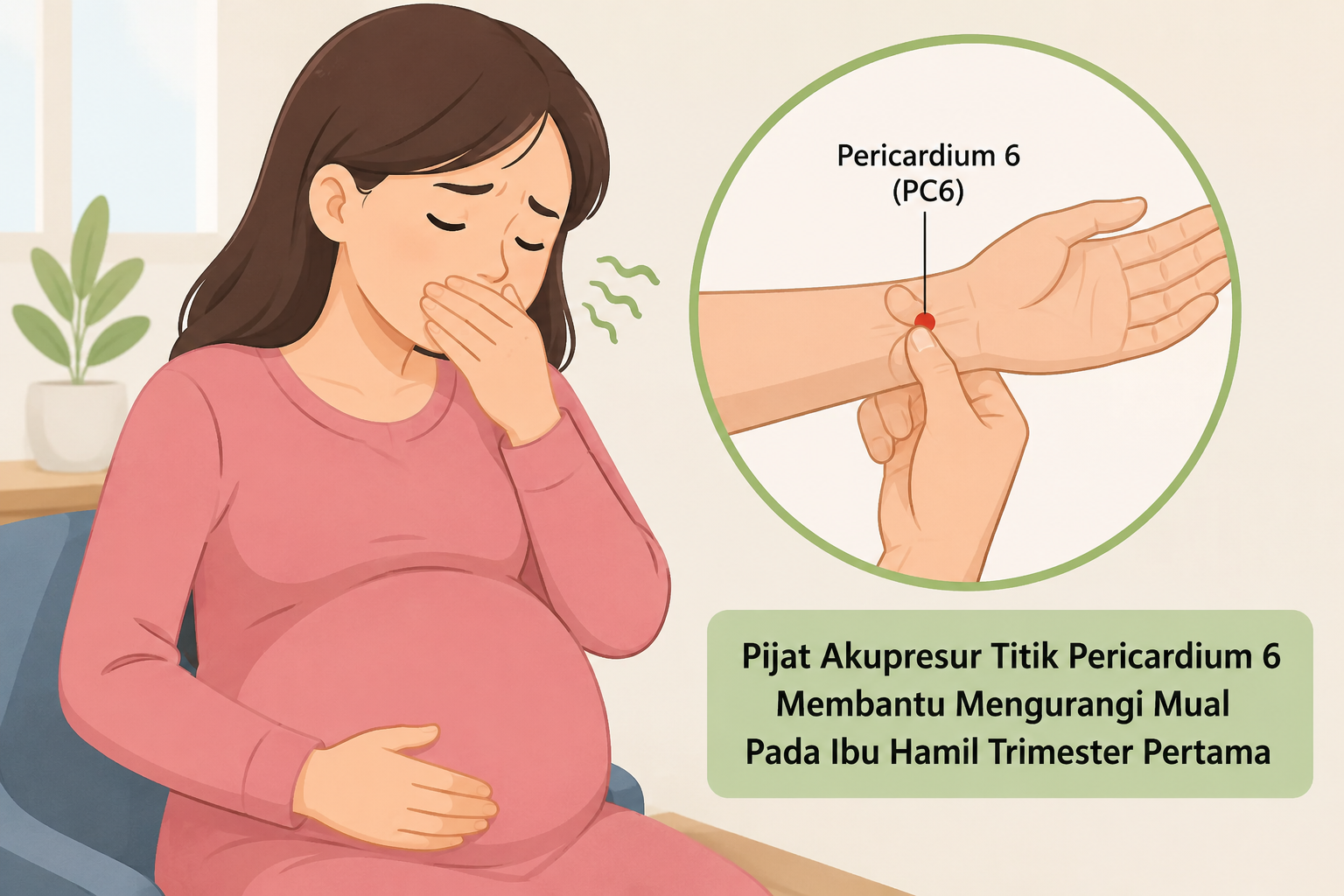 Pijat Akupresur Titik Pericardium 6 Efektif Redakan Mual pada Ibu Hamil Trimester Pertama