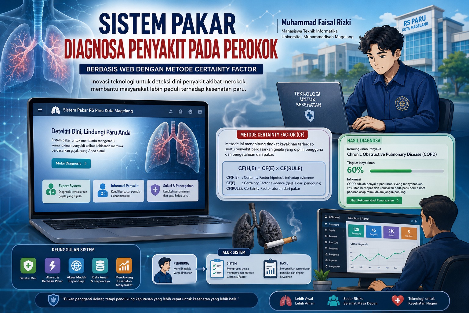 Sistem Pakar Berbasis Web Karya Muhammad Faisal Rizki Permudah Deteksi Dini Penyakit Akibat Merokok